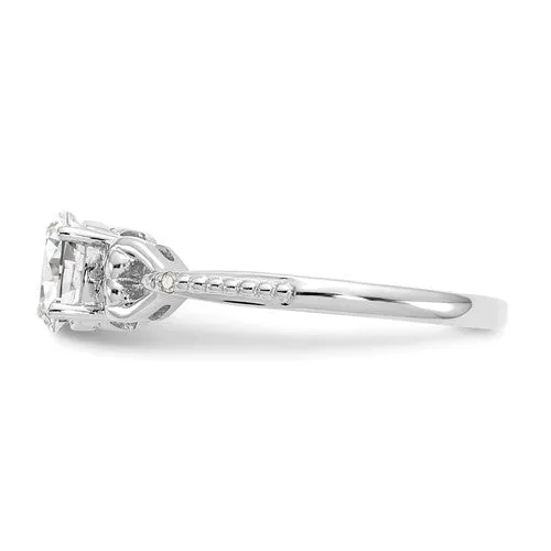 10k Gold Genuine Oval Gemstone Diamond Accented Hearts Rings