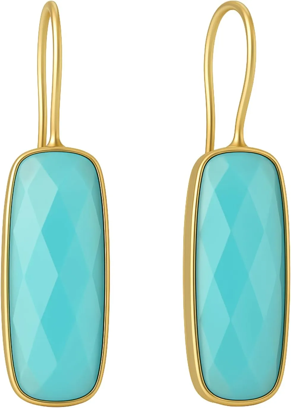 10X30 MM Gemstone French Dangle Earring 18k Yellow Gold Plated Gemstone Dangle Earrings For Women | Birthstone Earring For Women