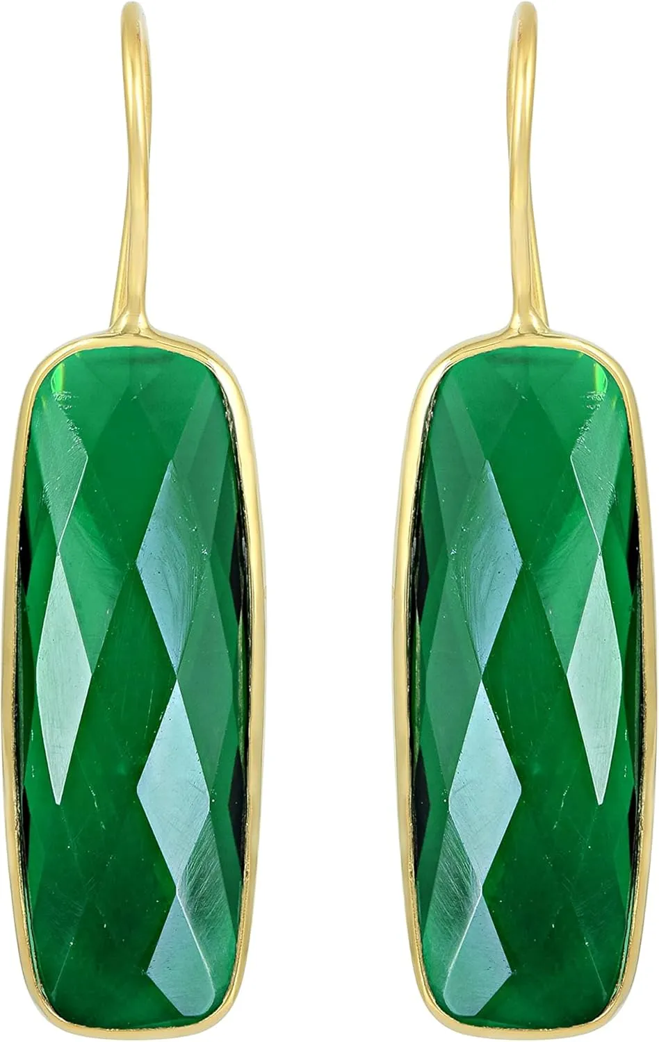 10X30 MM Gemstone French Dangle Earring 18k Yellow Gold Plated Gemstone Dangle Earrings For Women | Birthstone Earring For Women