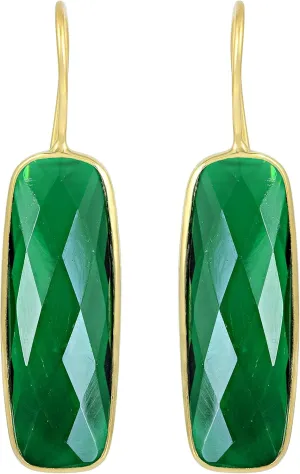 10X30 MM Gemstone French Dangle Earring 18k Yellow Gold Plated Gemstone Dangle Earrings For Women | Birthstone Earring For Women
