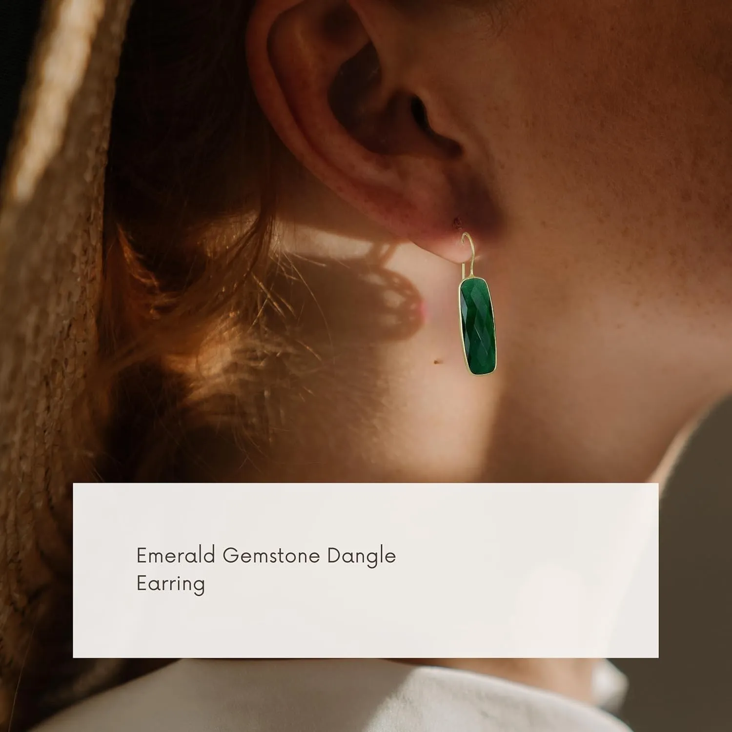 10X30 MM Gemstone French Dangle Earring 18k Yellow Gold Plated Gemstone Dangle Earrings For Women | Birthstone Earring For Women