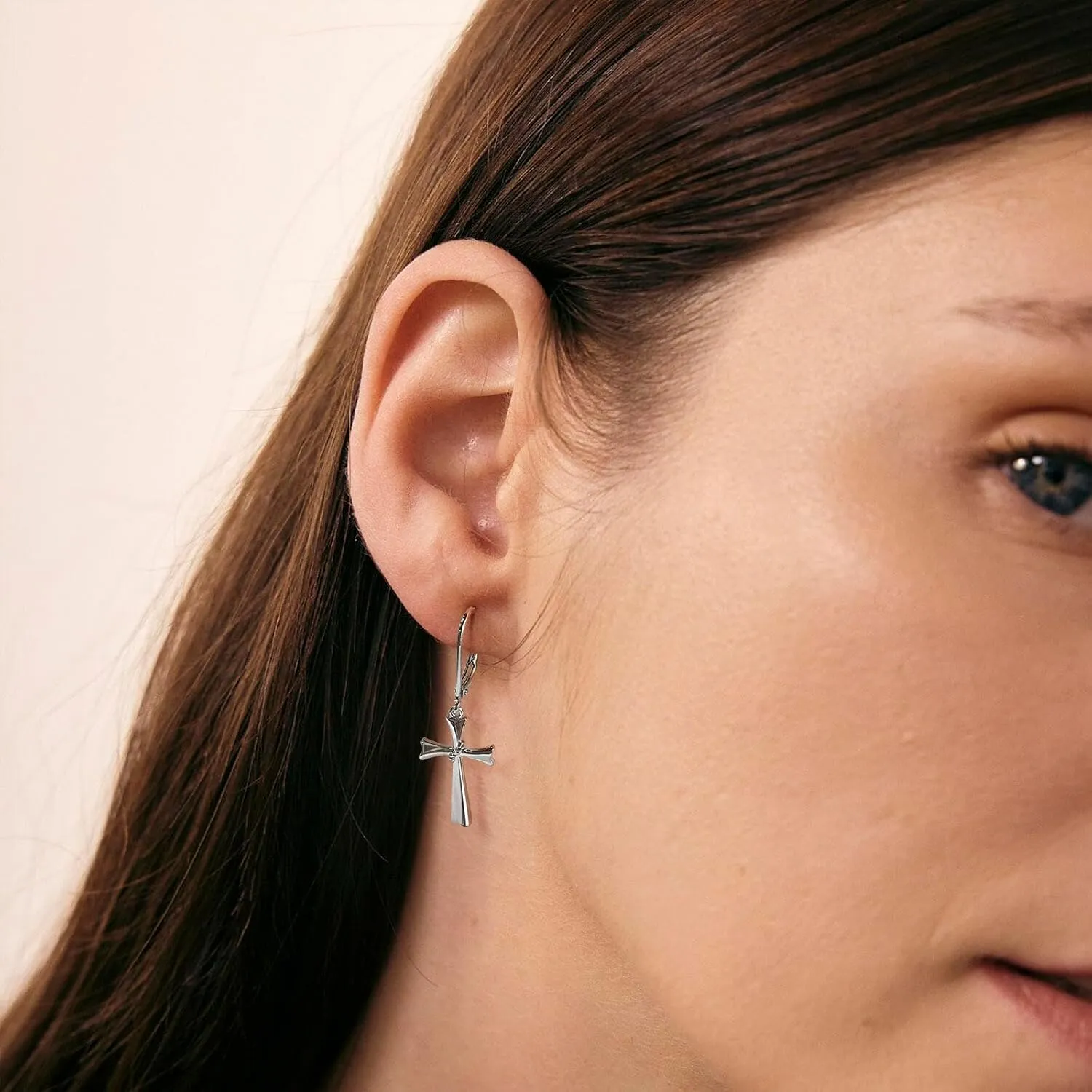 14K Gold Earring Cross Waterdrop Butterfly Heart Knot Earrings for Women Gold Silver Cross Leverback Drop Gold Silver Teardrop Hoop Dangle Earring White Gold Dangle Drop Earring