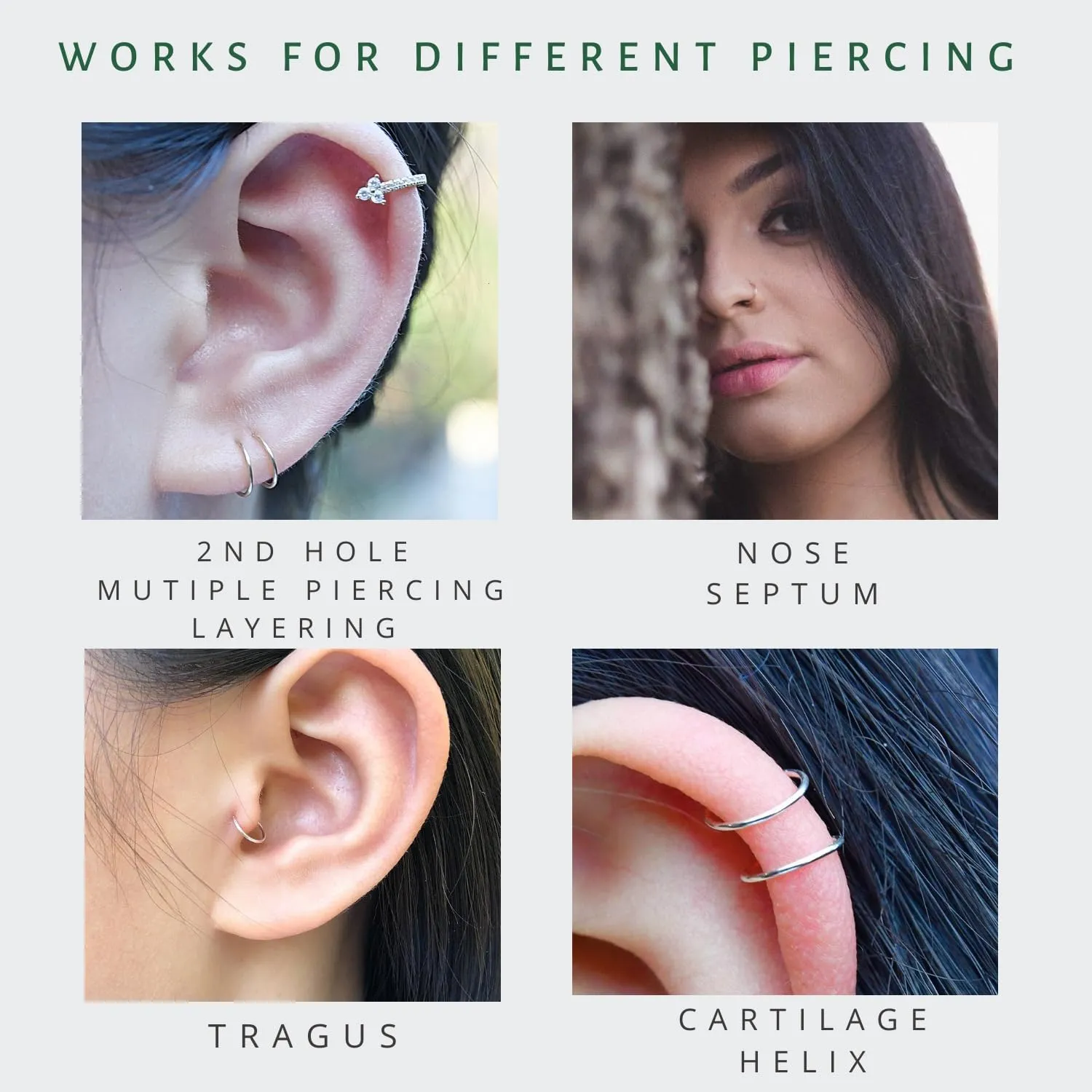 14K Gold Filled Small Hoop Earrings for Women Girls, Conch Piercing Jewellry Hoop, 12mm 22 Gauge