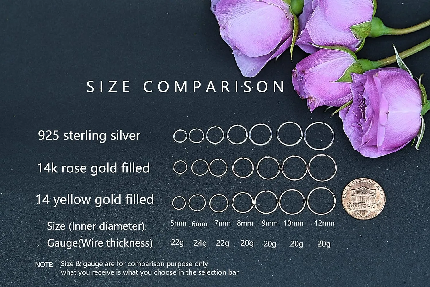 14K Gold Filled Small Hoop Earrings for Women Girls, Conch Piercing Jewellry Hoop, 12mm 22 Gauge