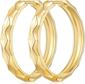 14K Gold Hoop Earrings for Women 14K Gold Huggie Earring Small Earrings for Womens Easy to Style 15/25MM