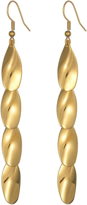 14K Gold Plated Drop Dangle Earrings for Women Tassel Long Dangle Earrings Long Leaf Earrings Dangling Statement Earrings Lightweight Drop Earrings Prom Party Fashion Jewelry Gifts