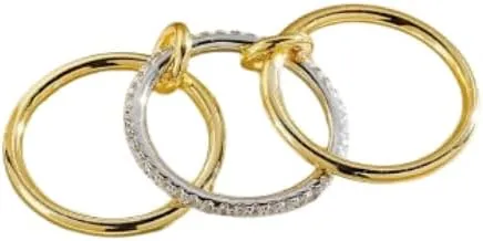 14k Gold Stackable Rings for Women, CZ Rings Multi Stack Rings Interlocked Band Jewelry Gift