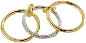14k Gold Stackable Rings for Women, CZ Rings Multi Stack Rings Interlocked Band Jewelry Gift