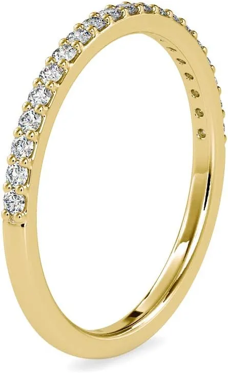 1/5 Carat Diamond Half Eternity Wedding Band Ring for Women in 18k Gold (I-J, SI1-SI2, cttw) 4-Prong Setting Anniversary Couple Promise Ring for Her Size 4 to 10.5 by VVS Gems