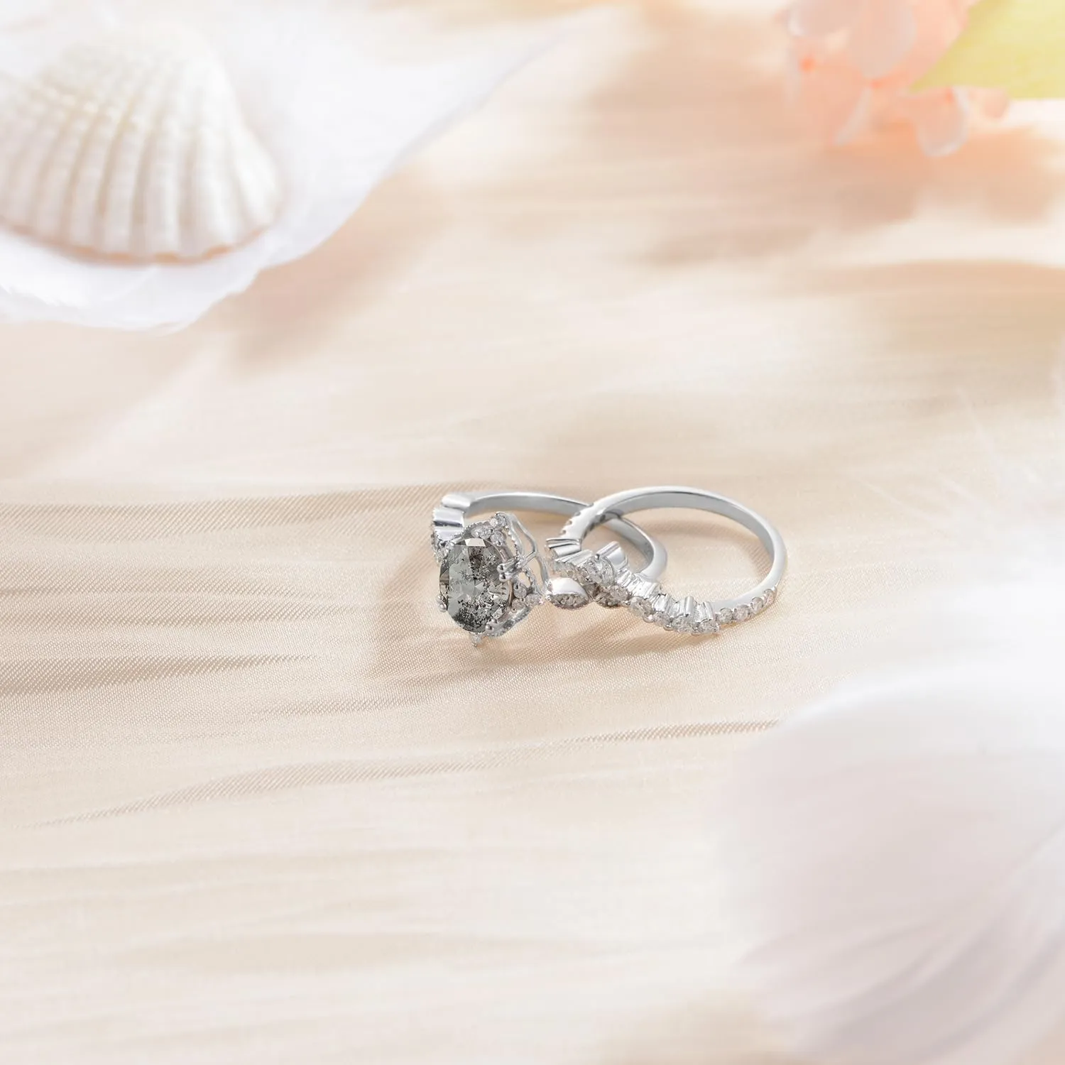 1.5ct Oval Gemstone Engagement Rings for Women 10K 14K 18K White Yellow Rose Gold Gemstone Wedding Ring Set Bridal Set 2pcs Oval Vintage Inspired V Shaped Wedding Band Anniversary