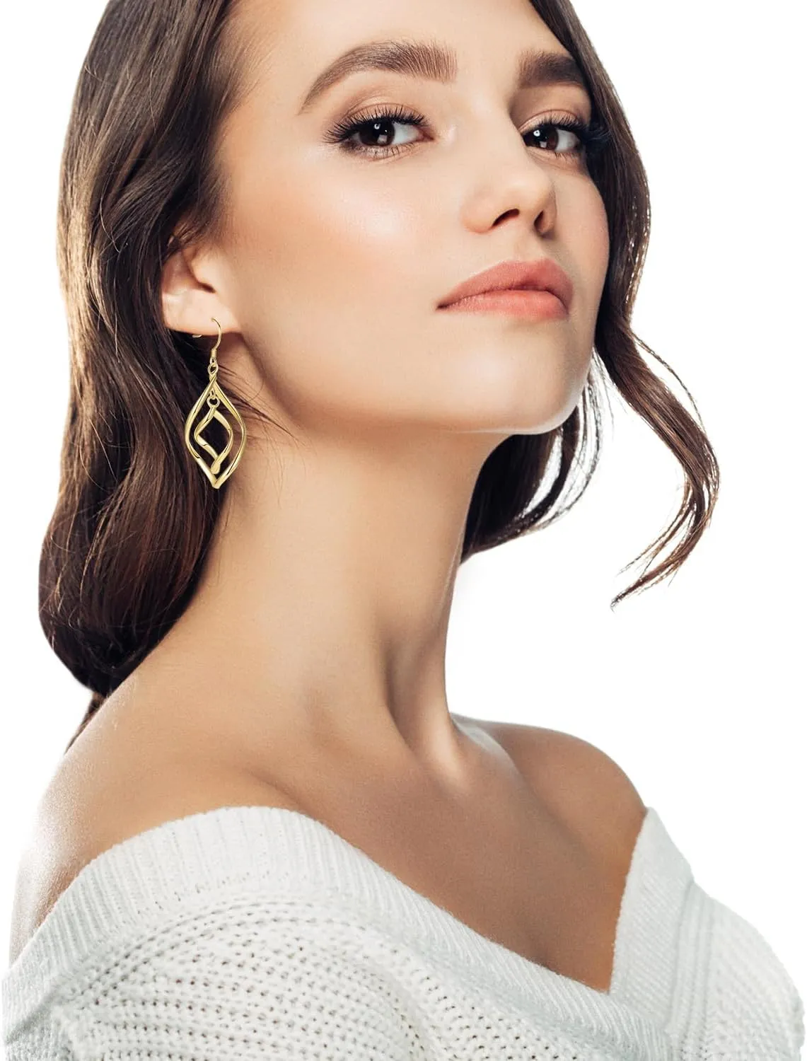 18K Gold Plated Dangle Earrings for Women, Gold Drop Dangling Earrings Hypoallergenic Jewelry Gift