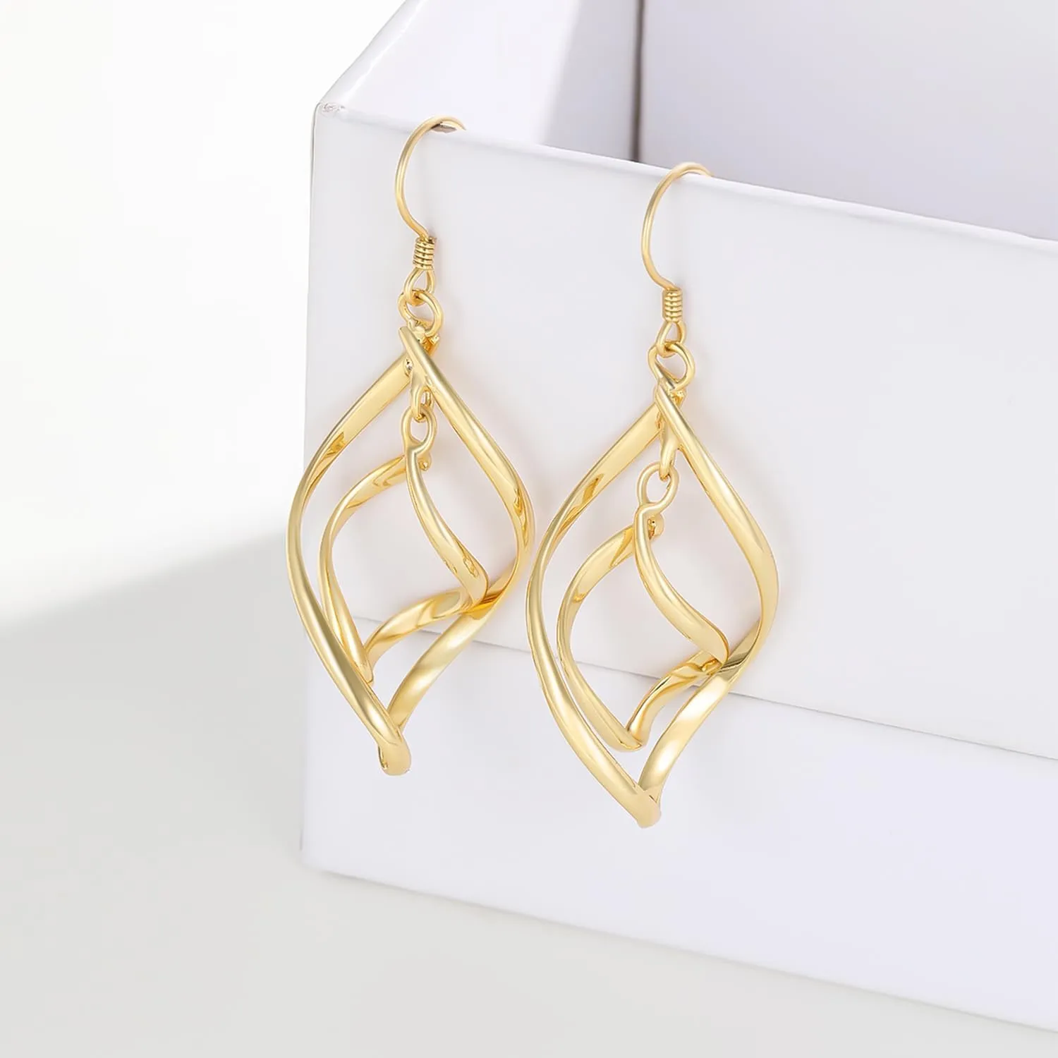 18K Gold Plated Dangle Earrings for Women, Gold Drop Dangling Earrings Hypoallergenic Jewelry Gift