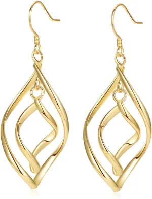 18K Gold Plated Dangle Earrings for Women, Gold Drop Dangling Earrings Hypoallergenic Jewelry Gift