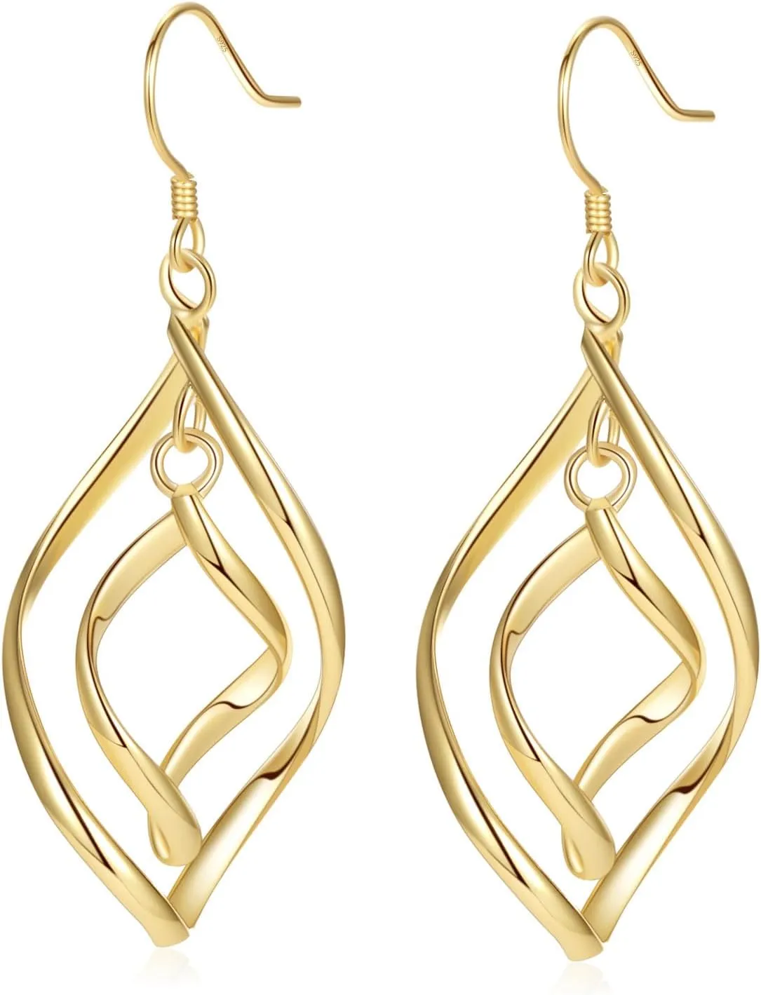 18K Gold Plated Dangle Earrings for Women, Gold Drop Dangling Earrings Hypoallergenic Jewelry Gift