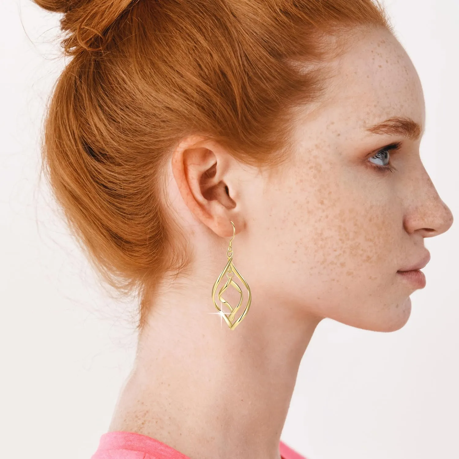 18K Gold Plated Dangle Earrings for Women, Gold Drop Dangling Earrings Hypoallergenic Jewelry Gift