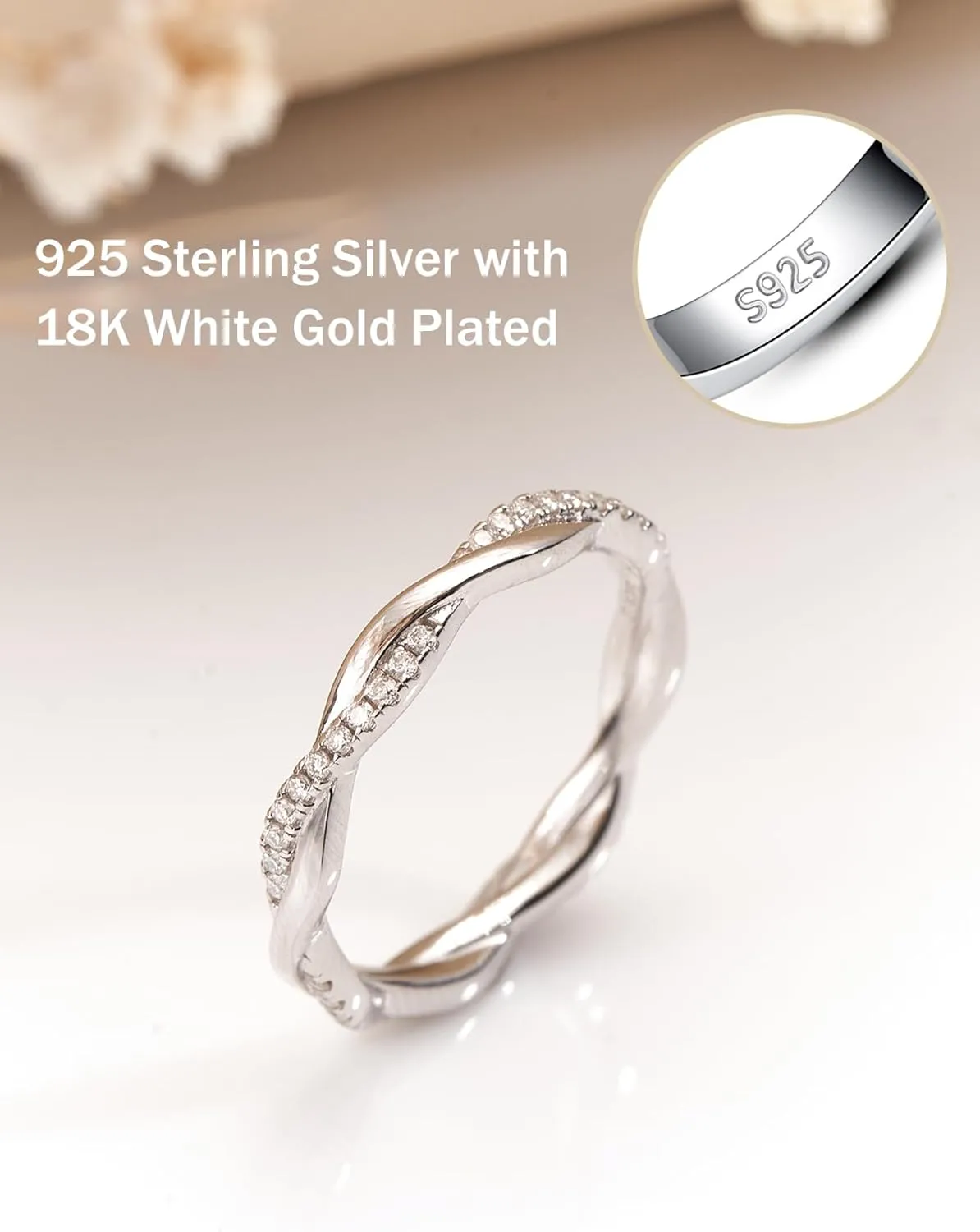 2CT Pear Shaped Engagement Rings for Women Teardrop Sterling Silver Rings with 18K White Gold Plated Cubic Zirconia Wedding Rings for Women Promise Rings for Her
