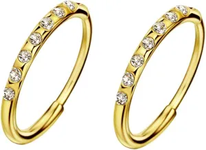 316L Surgical Steel Hoop Earrings for Women Hypoallergenic Earrings for Cartilage Ear Lobe Piercing 8mm/10mm Silver/Gold/Rose Gold/Black
