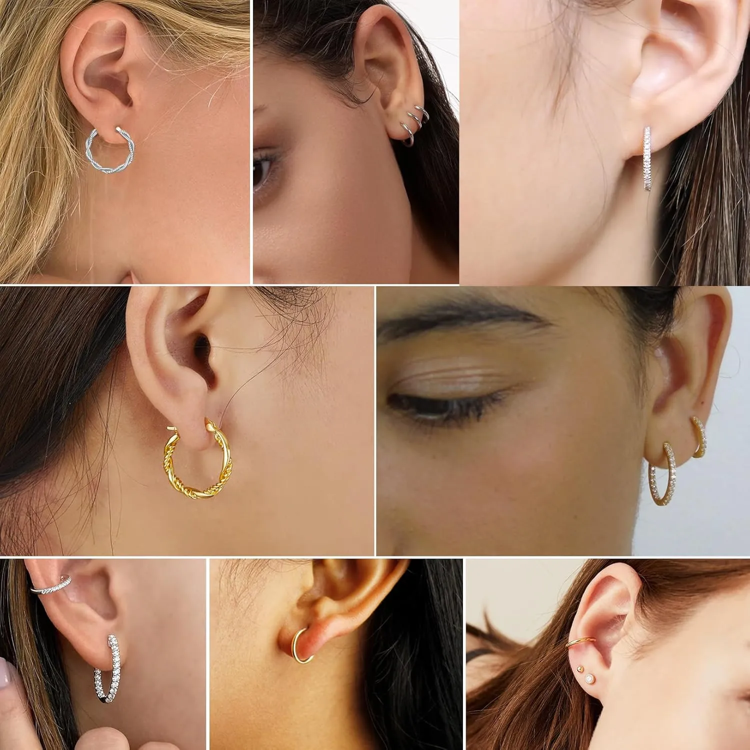 4 Pairs Silver Hoop Earrings for Women- 925 Hypoallergenic Sterling Silver Hoop Earrings Set,Large Minimalist Silver Hoops Gifts(30MM 40MM 50MM 60MM)