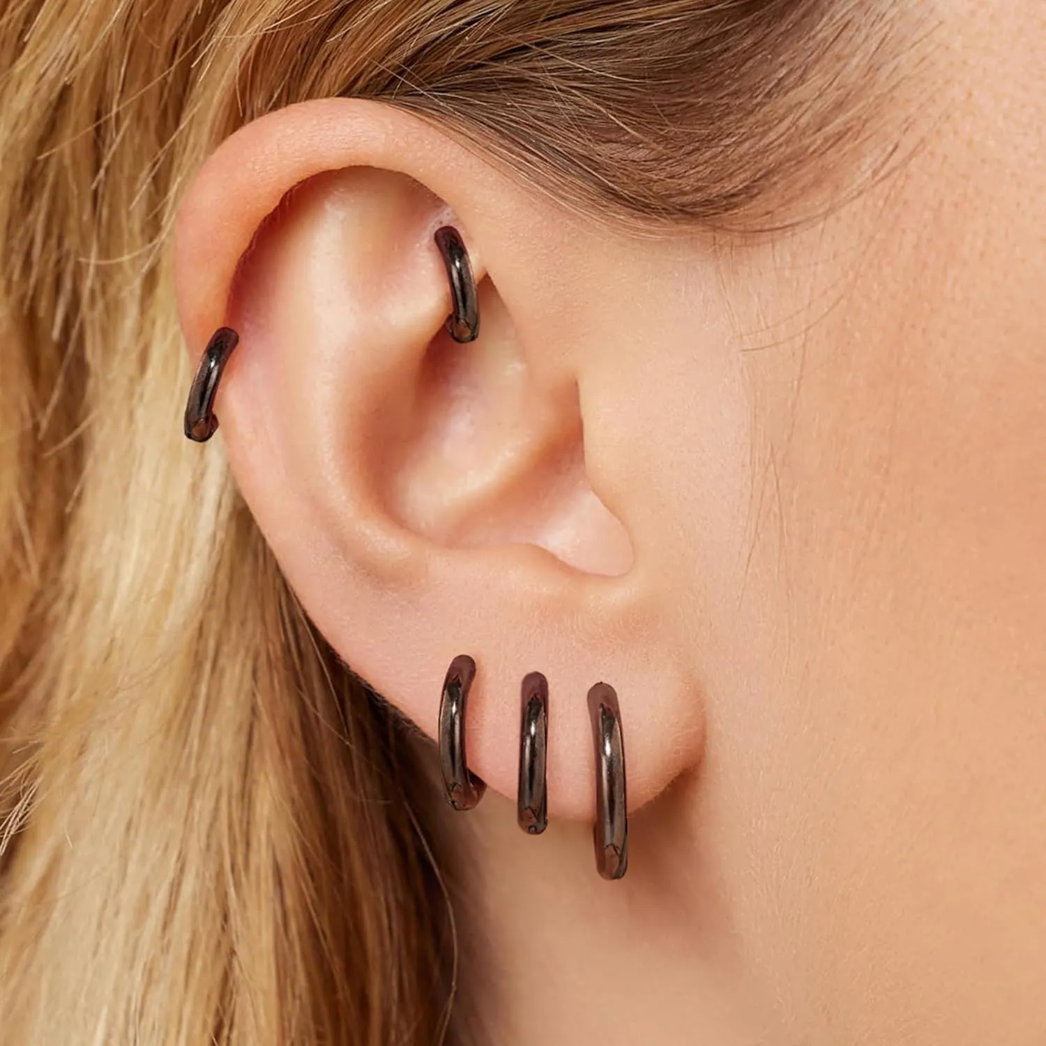 5 Pairs Small Gold Silver Hoop Earrings for Women Men,Hypoallergenic 316L Surgical Stainless Steel Earrings for Sensitive Ears,Cute Tiny Huggie Hoops Earrings Set for Multiple Piercing Jewelry Gift