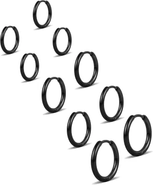 5 Pairs Small Gold Silver Hoop Earrings for Women Men,Hypoallergenic 316L Surgical Stainless Steel Earrings for Sensitive Ears,Cute Tiny Huggie Hoops Earrings Set for Multiple Piercing Jewelry Gift