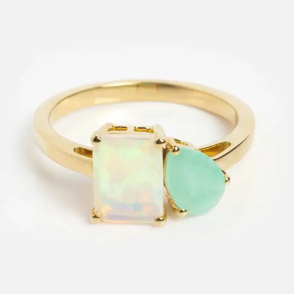 925 Silver Toi et Moi Birthstone Ring