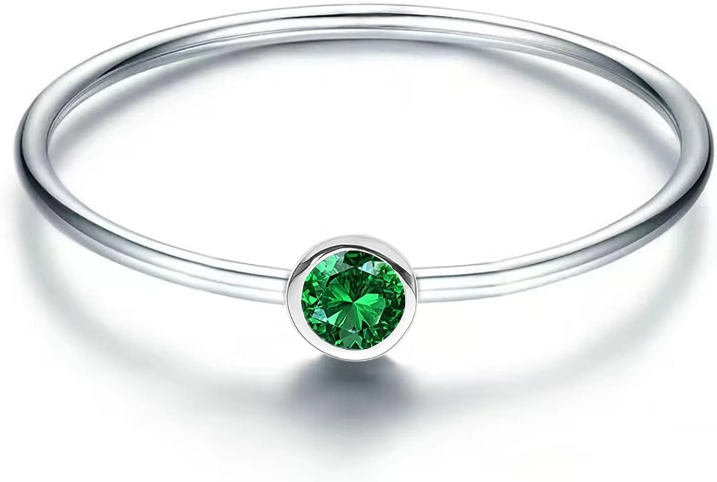 925 Sterling Silver Mother Child Birthstone Stackable Rings Set Mother Ring with Birthstone Mother Daughter Family Ring Mother's Day Jewelry Gifts for Wife