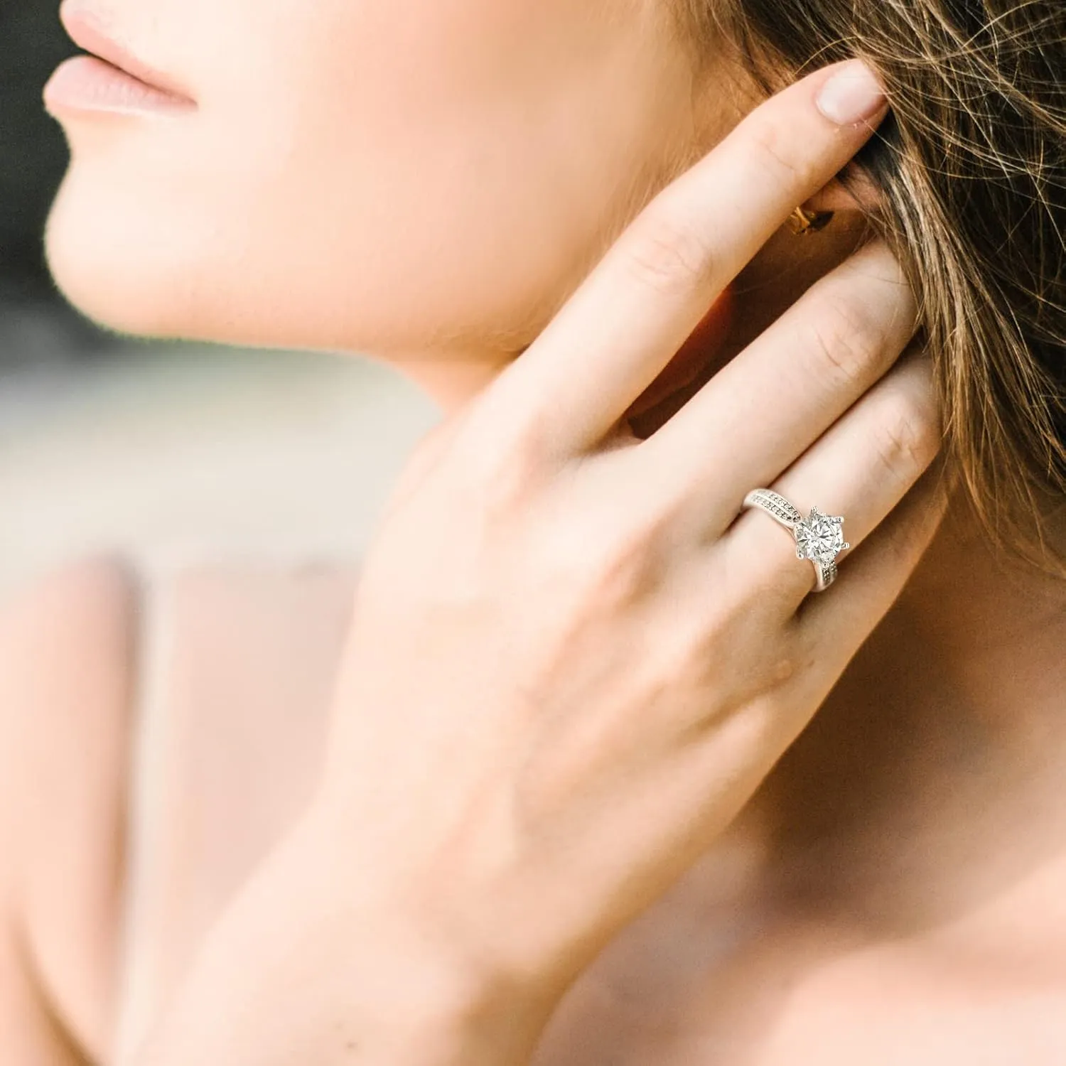 ABSOLUTE Moissanite Rings for Womens Engagement Rings Gift For Her Rings 925 Sterling Silver Rings And Anniversary With Certificate Mossinate Rings for Women