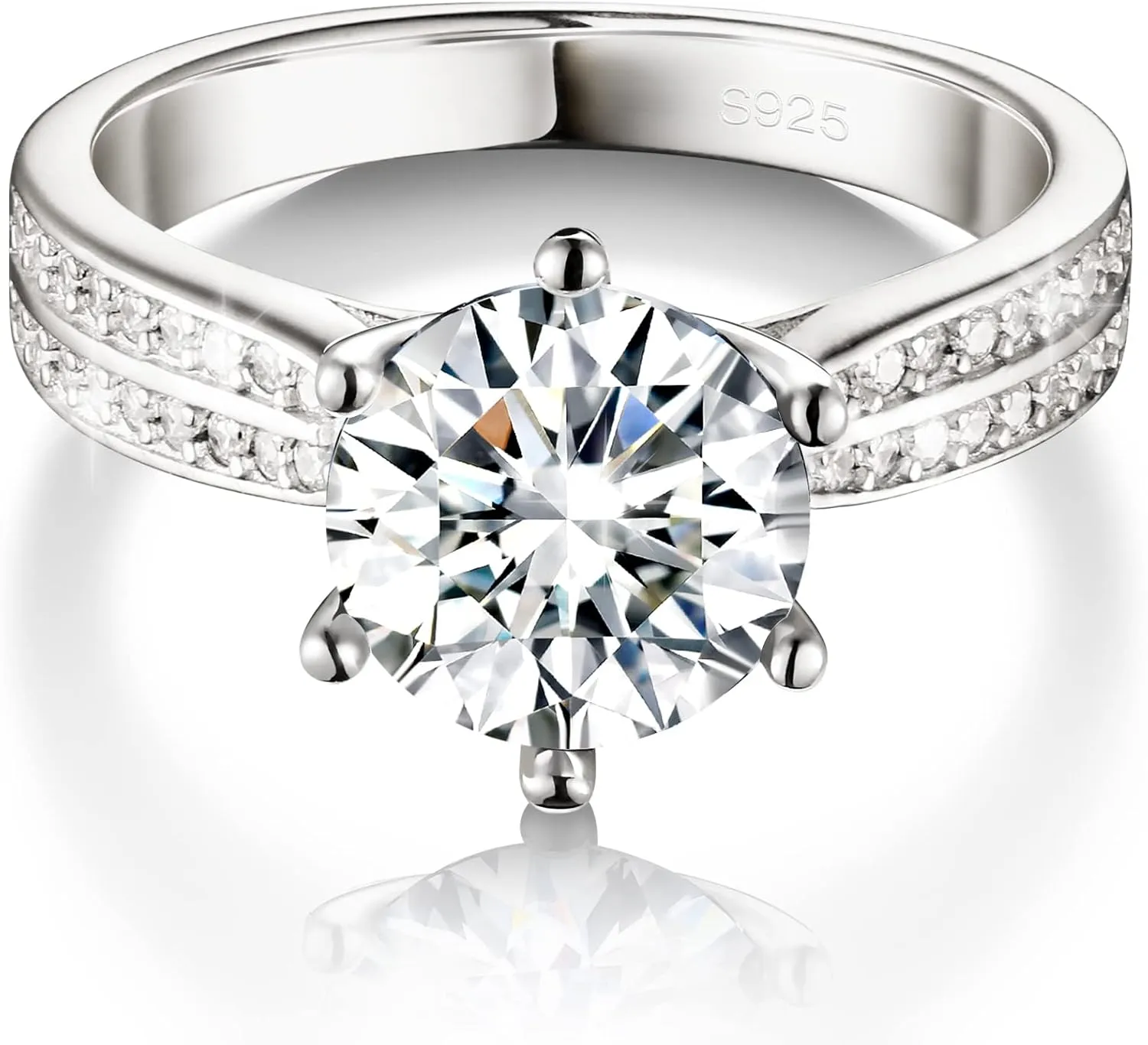ABSOLUTE Moissanite Rings for Womens Engagement Rings Gift For Her Rings 925 Sterling Silver Rings And Anniversary With Certificate Mossinate Rings for Women