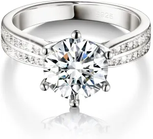 ABSOLUTE Moissanite Rings for Womens Engagement Rings Gift For Her Rings 925 Sterling Silver Rings And Anniversary With Certificate Mossinate Rings for Women