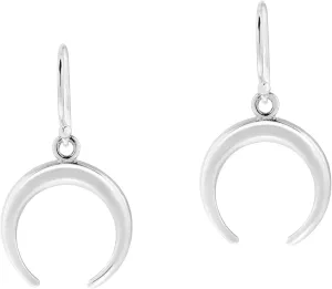 AeraVida Lunar Phases Crescent Upside Moon .925 Sterling Silver Dangle Earrings | Upside Moon Dangle Earrings | Crescent Moon Earrings for Women | Sterling Dangle Earrings for Women