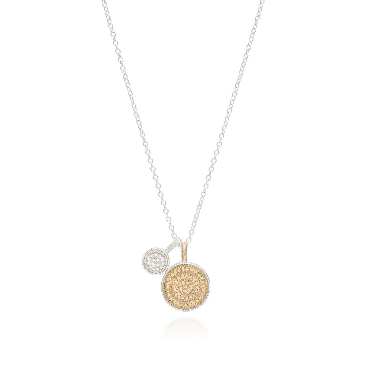 Anna Beck Silver & Gold Dual Disc Circle of Life Necklace