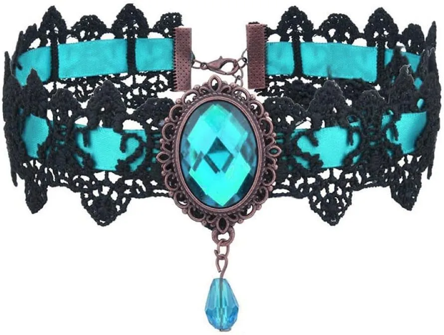 AOCHEE Black Lace Choker Necklace Lace Gothic Choker for Women for Halloween Weeding Costume Party Prom Vampire Choker