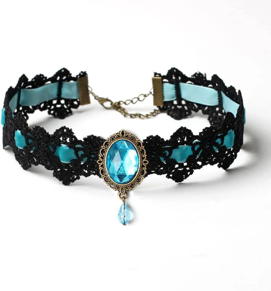 AOCHEE Black Lace Choker Necklace Lace Gothic Choker for Women for Halloween Weeding Costume Party Prom Vampire Choker