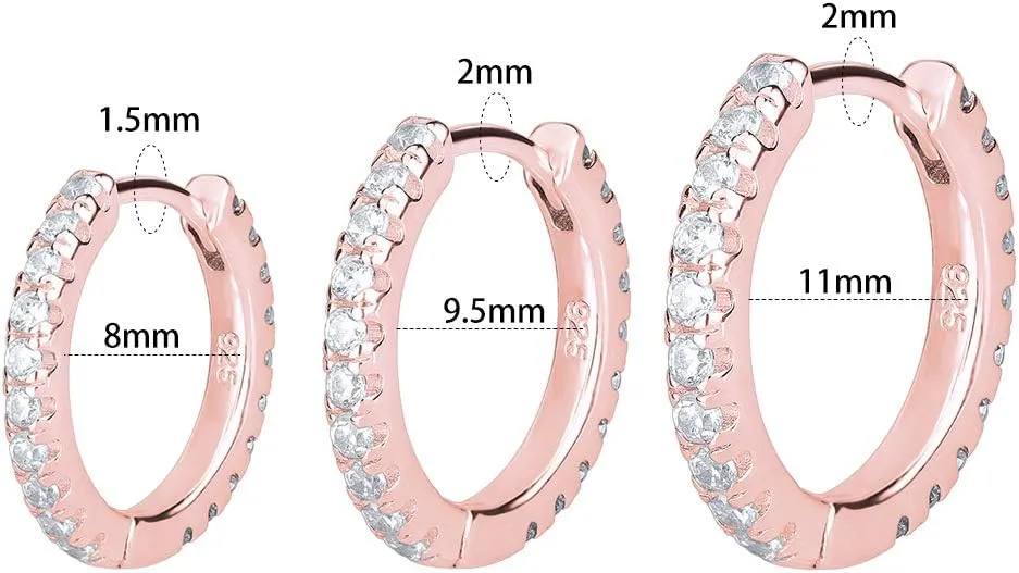 AoedeJ Sterling Silver Hoop Earrings Hypoallergenic Hoop Earrings Set Small Sterling Silver Earrings Hoops Clip On Hoop Earrings for Women Multipack