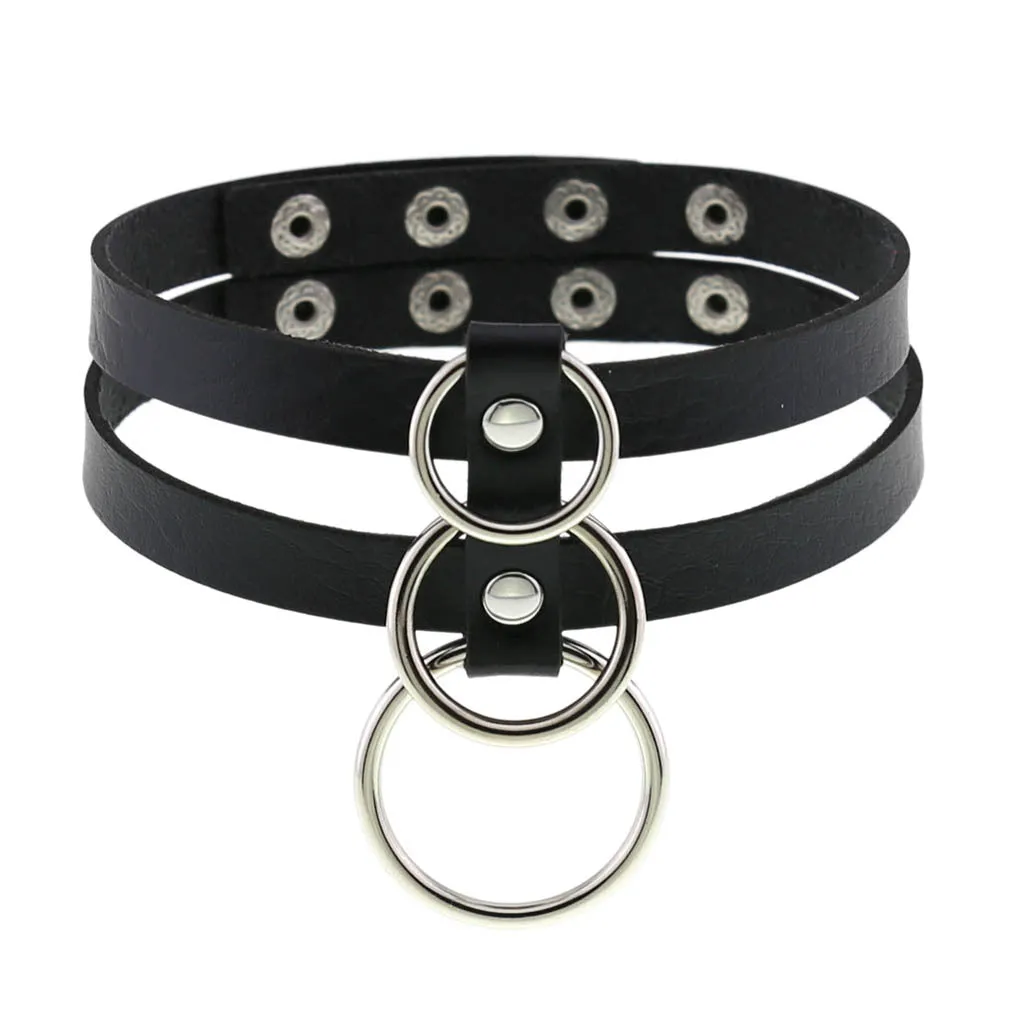Aurelia Mono - Gothic Leather Choker by The Nevermore