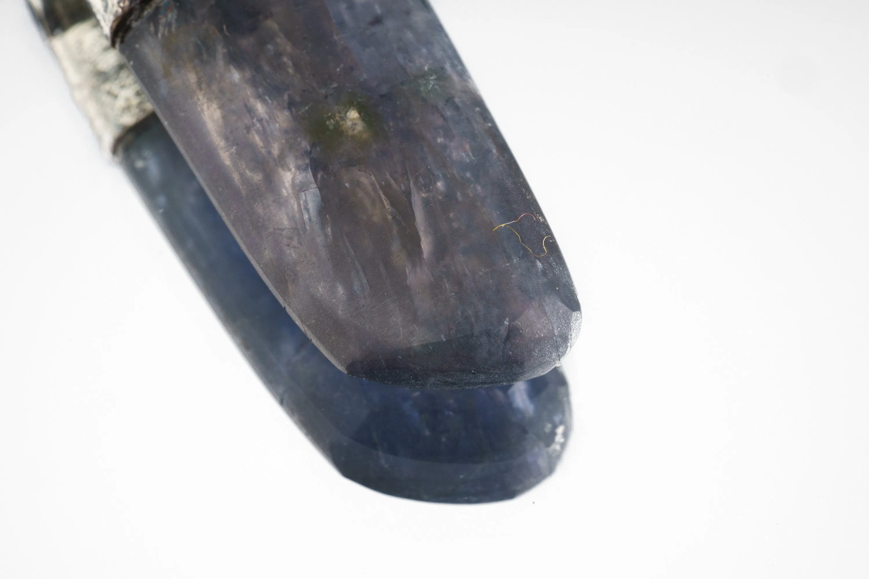 Australian Ocean Kyanite - Stack Pendant - Organic Textured 925 Sterling Silver - Crystal Necklace- NO/02
