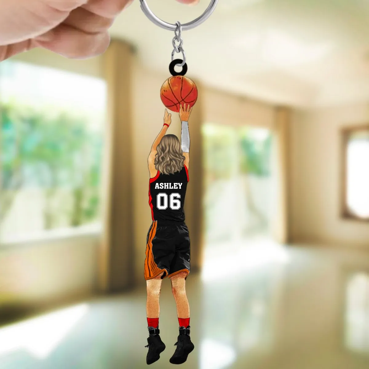 Basketball - Basketball Girl - Personalized Acrylic Keychain (LH)