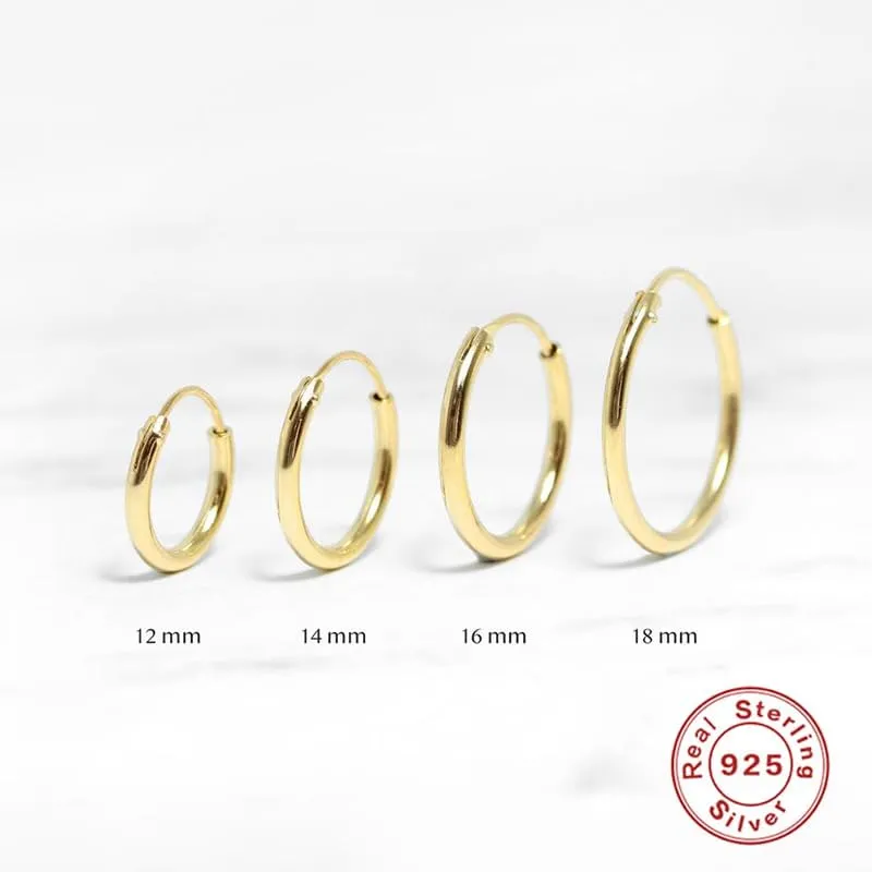 Big Size Glossy Minimalism Hoop Earrings For Women Men Geometry 925 Sterling Silver Unusual Earrings Cartilage Pendientes