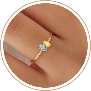 Birthday Gifts Birthstone Rings for Women Teen Girl Trendy Stuff Adjustable 14k Gold Plated CZ Promise Rings for Her Stacking Wedding Anniversary Engagement Birthday Gift Jewelry
