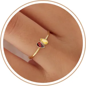 Birthday Gifts Birthstone Rings for Women Teen Girl Trendy Stuff Adjustable 14k Gold Plated CZ Promise Rings for Her Stacking Wedding Anniversary Engagement Birthday Gift Jewelry