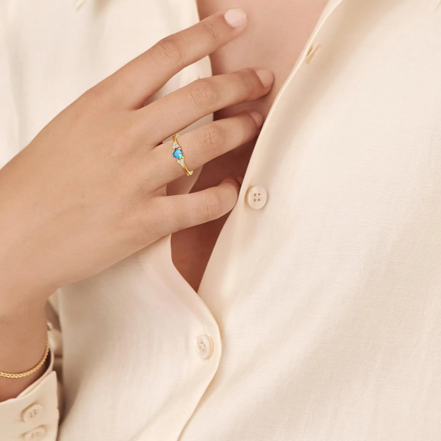 Birthstone Rings for Women Adjustable Non Tarnish Gold Rings Mothers Day Birthday Gift for Mom Daughter 1-12 Months Birthstone Ring Size 5-10# Graduation Christmas Jewelry