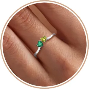 Birthstone Rings for Women Teen Girl Gifts Stacking Gold Rings Non Tarnish 2 Love Heart Birthstone Promise Wedding Mothers Day Anniversary Birthday Gift Jewelry