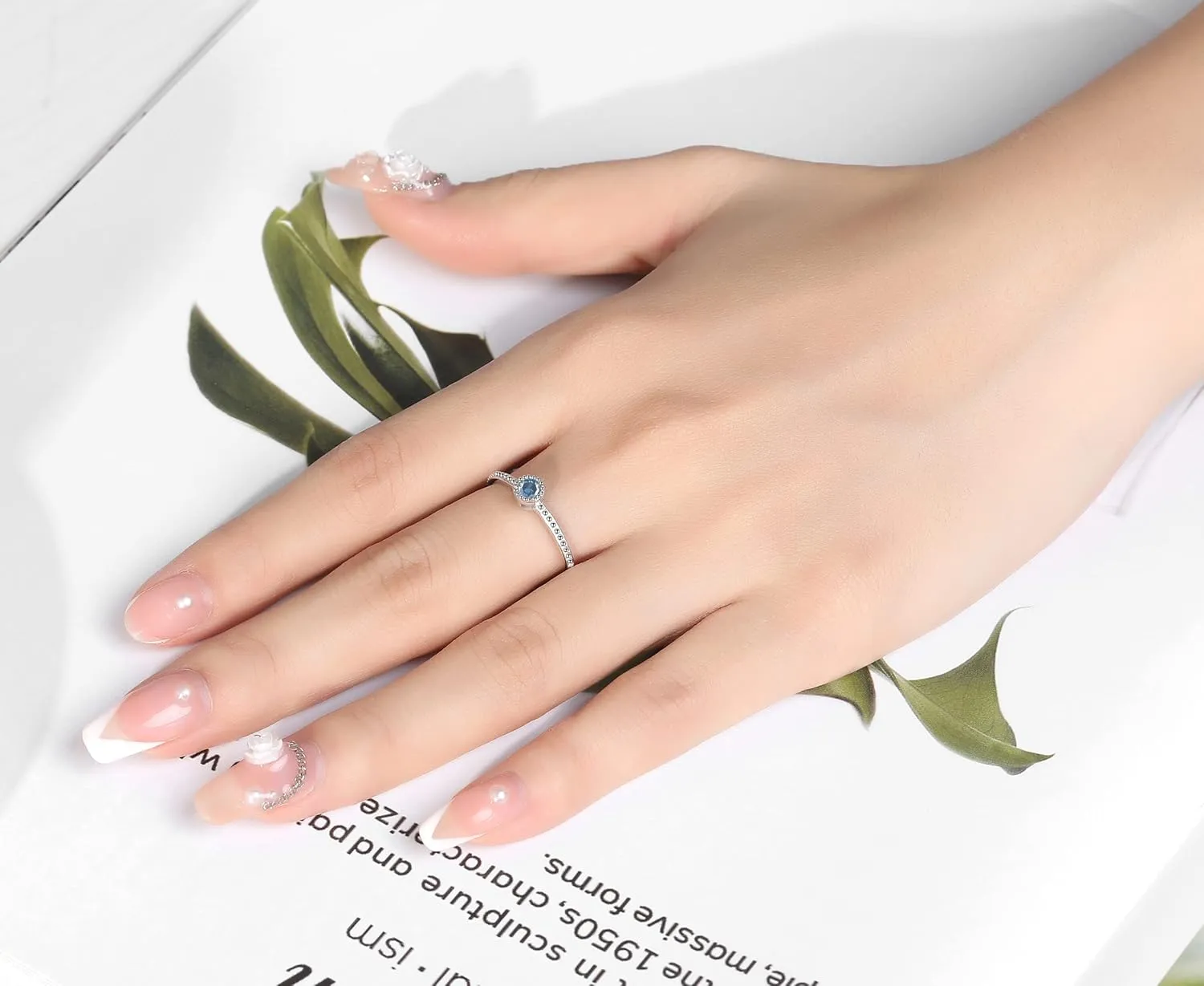 Birthstone Stackable Rings for Women: S925 Sterling Silver Heart Stacking Ring Knuckle Rings Band for Best Friends Christmas Anniversary Birthday Gifts Jewelry