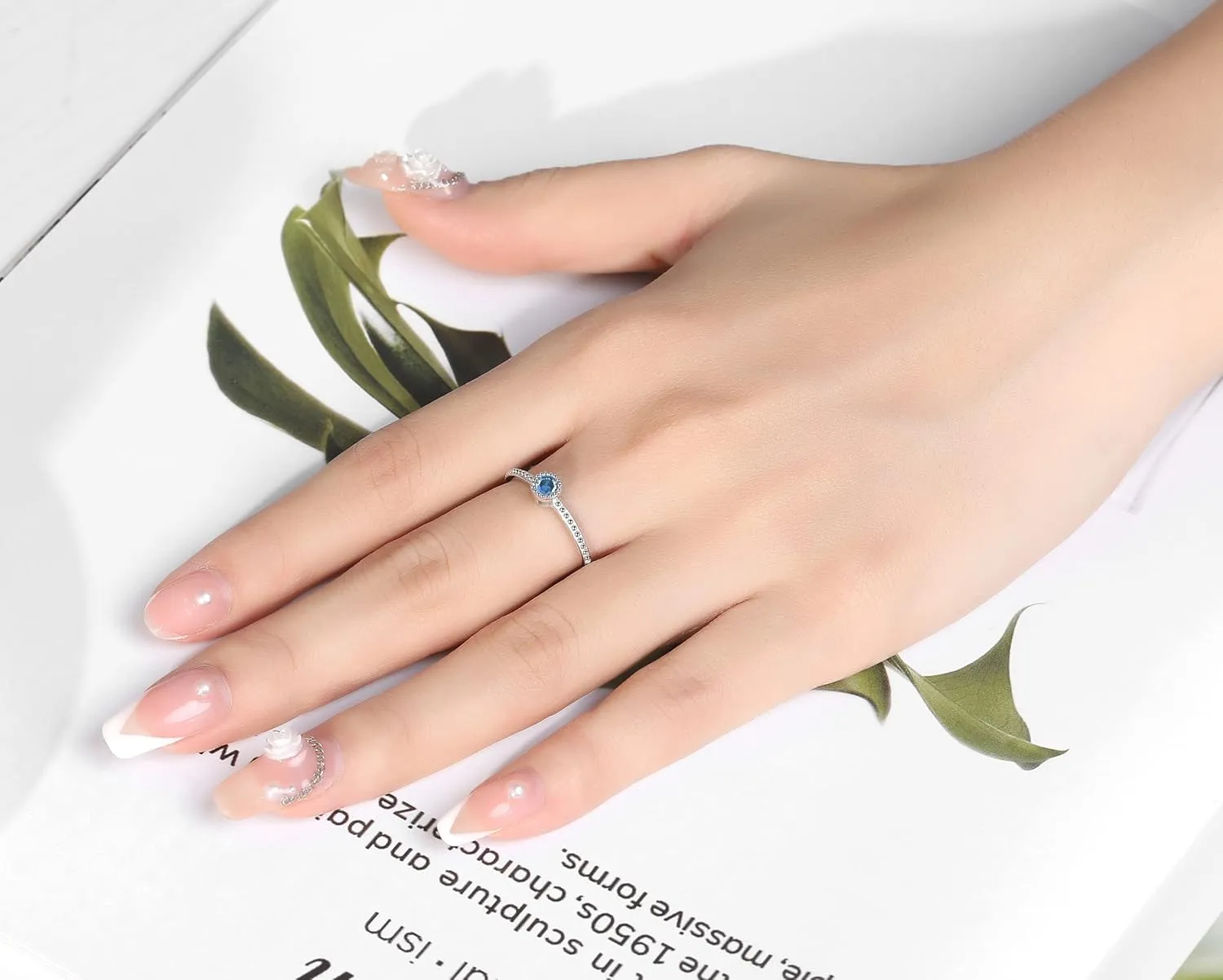 Birthstone Stackable Rings for Women: S925 Sterling Silver Heart Stacking Ring Knuckle Rings Band for Best Friends Christmas Anniversary Birthday Gifts Jewelry