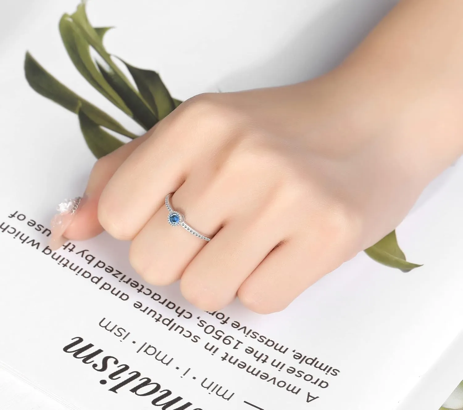 Birthstone Stackable Rings for Women: S925 Sterling Silver Heart Stacking Ring Knuckle Rings Band for Best Friends Christmas Anniversary Birthday Gifts Jewelry