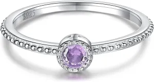 Birthstone Stackable Rings for Women: S925 Sterling Silver Heart Stacking Ring Knuckle Rings Band for Best Friends Christmas Anniversary Birthday Gifts Jewelry
