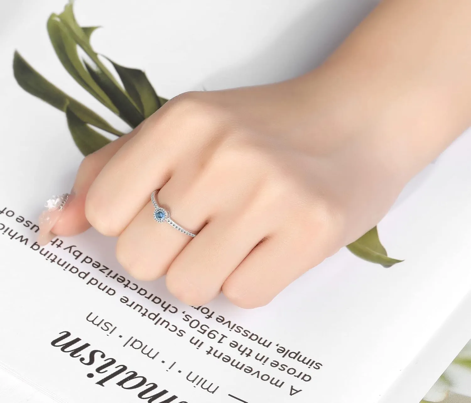 Birthstone Stackable Rings for Women: S925 Sterling Silver Heart Stacking Ring Knuckle Rings Band for Best Friends Christmas Anniversary Birthday Gifts Jewelry