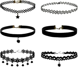 Black Choker Necklace Set for Women Velvet Choker Lace Choker Necklaces Black Lace Choker Set Daisy Choker Necklace Gothic Choker Punk Lace Choker Moon Choker