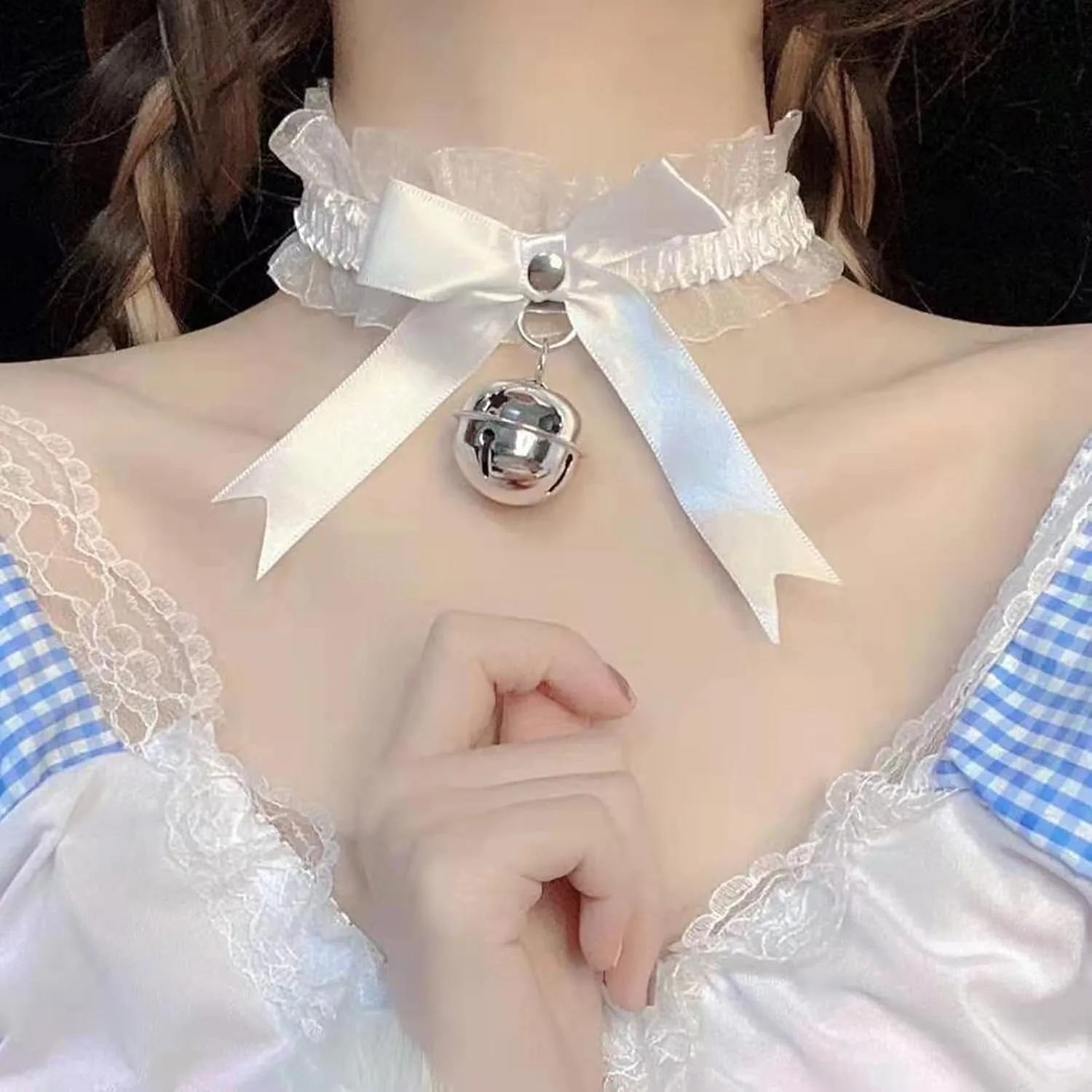 Black Punk Choker Charm Stretch Gothic Tattoo Chokers Necklace Set for Women Girls