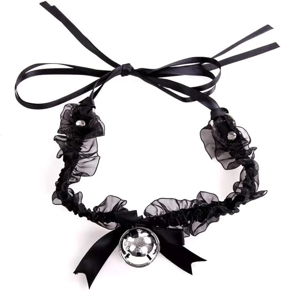 Black Punk Choker Charm Stretch Gothic Tattoo Chokers Necklace Set for Women Girls